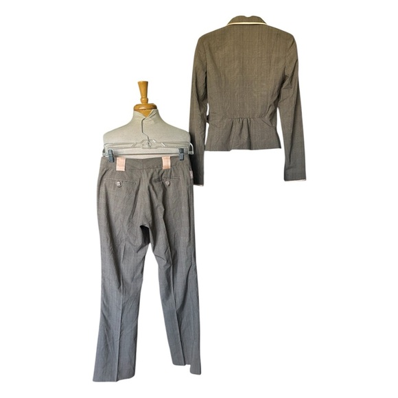 Rebecca Taylor Vintage 90s Y2K  2 Pc Pantsuit Herringbone Excellent Size 2 - Picture 2 of 13